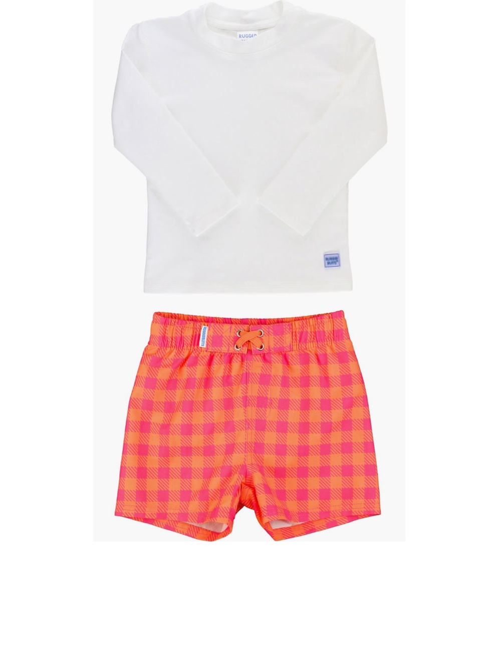 🆕 RuggedButts sunset sorbet long sleeve two piece Swim suit  Size 12-18 Months